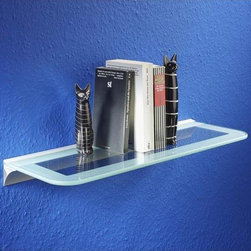 Large Two-Tone Floating Glass Shelf - Bathroom Cabinets