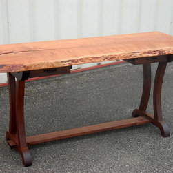 Live Edge Cherry Desk with Curvy Legs - Desks And Hutches
