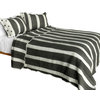 Indifferent 3PC Vermicelli-Quilted Striped Patchwork Quilt Set (Full/Queen)