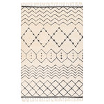 Livabliss - Meknes MEK-1002 Rug, Cream and Charcoal, 2'x3' - The Meknes Collection feautures compelling global inspired designs brimming with elegance and grace! The perfect addition for any home, these pieces will add eclectic charm to any room! With their hand knotted construction, these rugs provide a durability that can not be found in other handmade constructions, and boasts the ability to be thoroughly cleaned as it contains no chemicals that react to water, such as glue. Made with NZ Wool in India, and has Plush Pile. Spot Clean Only, One Year Limited Warranty.