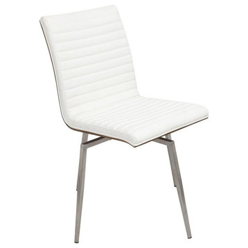 Mason Chair With Swivel Walnut /Off-White, Set of 2