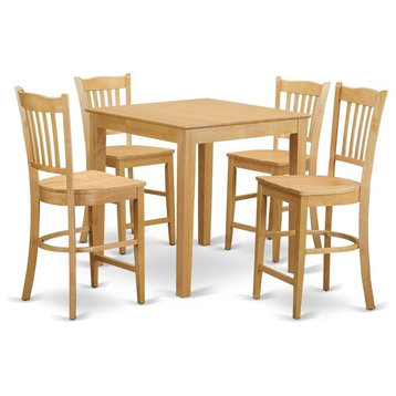 5-Piece Pub Table Set, High Top Table And 4 Counter Height Stool