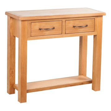vidaXL Solid Oak Console Table w/ Drawers Side Cabinet End Sideboard Entryway