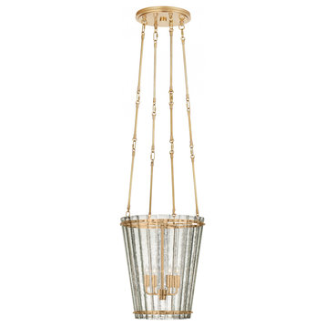 Cadence Chandelier, 4-Light, Hand-Rubbed Antique Brass, 15"W