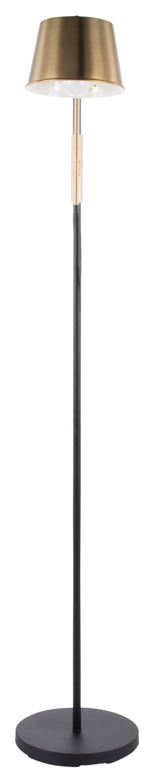 Lumisource Metric Floor Lamp, Black and Antique Brass
