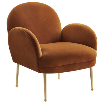 Gwen Cognac Velvet Chair