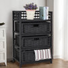 Storage Organizer With 3 Drawers Shelf Cabinet Wood Frame Cabinet for Bedroom