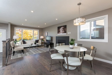 Trendy living room photo in Calgary