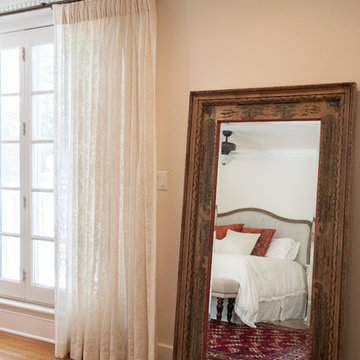 Sweet French Door Treatments and Europleat Sheers for Master BR