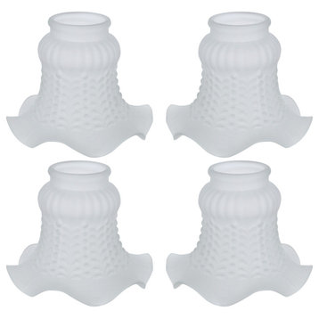 Aspen Creative 23097-4 Floral Shaped Frosted Glass Shade, 4 Pack