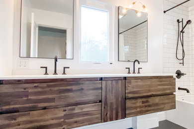 Inspiration for a mid-century modern bathroom remodel in San Francisco