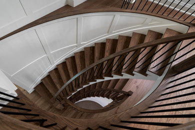 トロントにあるトランジショナルスタイルのおしゃれな階段の写真