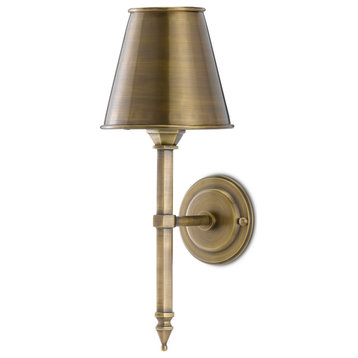 Bunny Williams 1-Light Wall Sconce in Light Moroccan Antique Brass