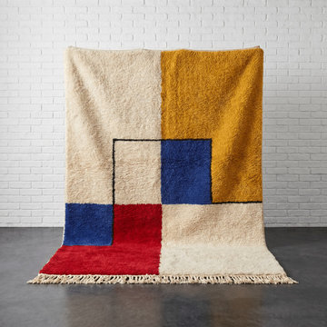 Abstract Geometric Wool Handmade Moroccan Rug | Africancreates