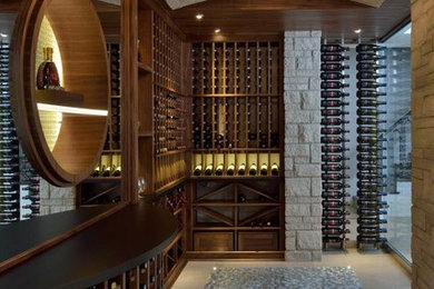 Mid-sized elegant wine cellar photo in Toronto