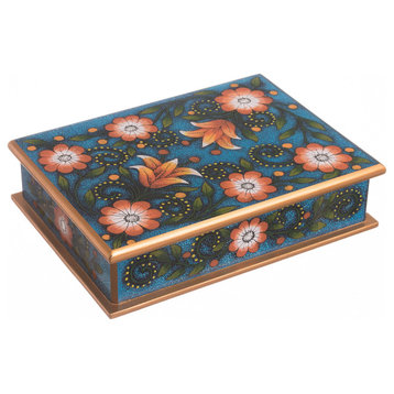 Novica Handmade Margarita Delight Reverse-Painted Glass Decorative Box