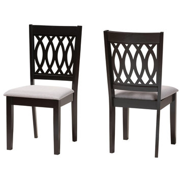 Denia Dining Collection, Gray/Espresso Brown, Dining Chair, Set of 2