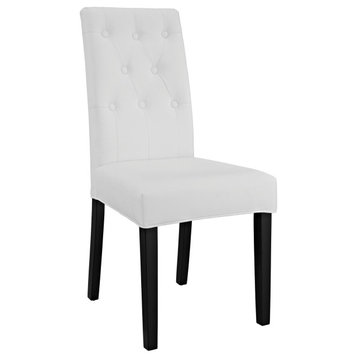 Confer Dining Faux Leather Side Chair, White