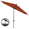 10'x6.5' Rectangular Auto Tilt Market Umbrella, Grey Frame, Sunbrella, Terracott