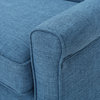 GDF Studio Mia Mid Century Modern Fabric Loveseat, Muted Blue