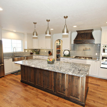 White Painted Kitchen Cabinets with Knotty Alder, Twin Falls ID