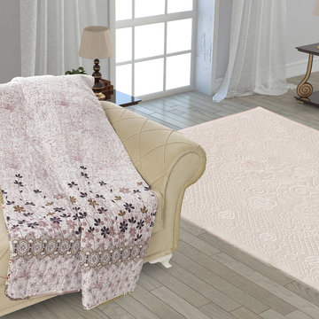 Chiara Rose Microfiber Reversible 1-Piece Multipurpose Quilted Throw Blanket