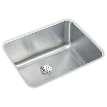 Elkay Lustertone Stainless Steel 1 Bowl Sink w/ Perfect Drain, Lustrous Satin