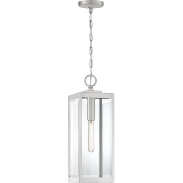 Quoizel Westover 1 Light Outdoor Hanging, Stainless Steel/Beveled