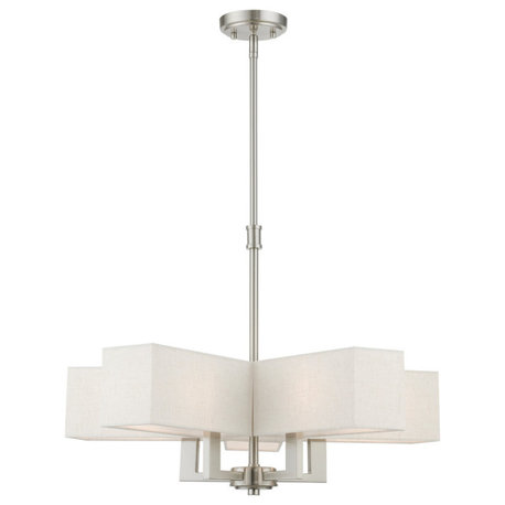 Rubix 5 Light Brushed Nickel Chandelier