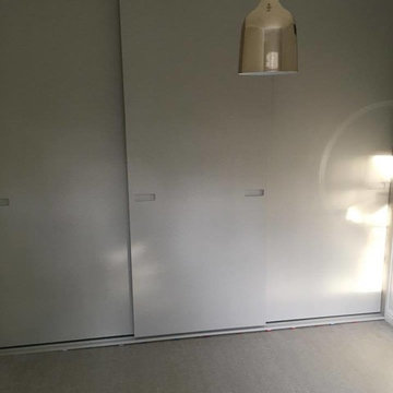Pinner - Fitted Spray Painted Framless Sliding door wardrobe