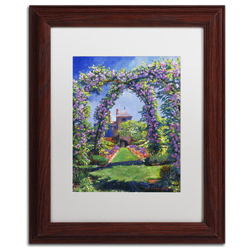 David Lloyd Glover 'English Rose Arbor' Art, Wood Frame, 11"x14", White Matte