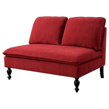 Furniture of America Maggie Fabric Upholstered Loveseat Bench in Red