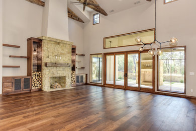 Mountain style family room photo in Sacramento