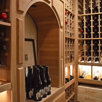 Arched Wooden Wine Rack Decanting Space