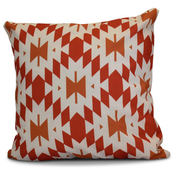 Patna Geometric Print Pillow, Orange, 18"x18"