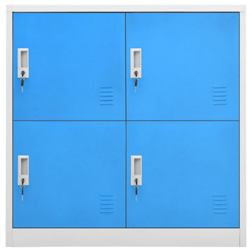 Vidaxl Locker Cabinet Light Gray And Blue 35.4"x17.7"x36.4" Steel