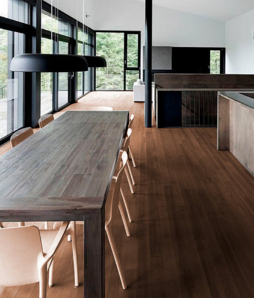 should interior doors match the white wall or the dark floors?