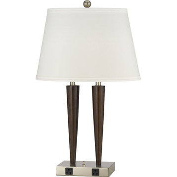 Hotel Table Lamp - Brushed Steel Wood