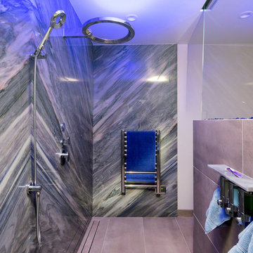 San Martin Master Bathroom with Fireplace & Waterfall