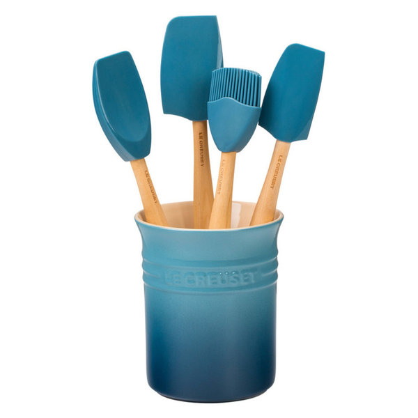 Le Creuset Craft Series Marine 5-Piece Utensil and Crock Set