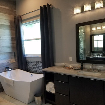 Master Bathroom Full Remodel Featuring Marble Floors and Countertops