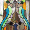 24 Inch x 18 Inch Stained Glass Victorian Style Window Panel