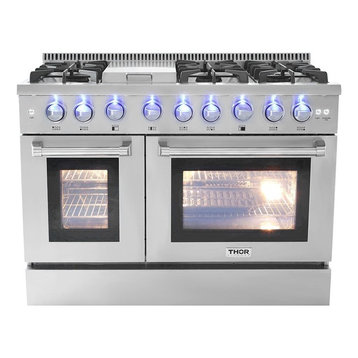 48” Free Standing Professional Double Oven Gas Range,, Natural Gas