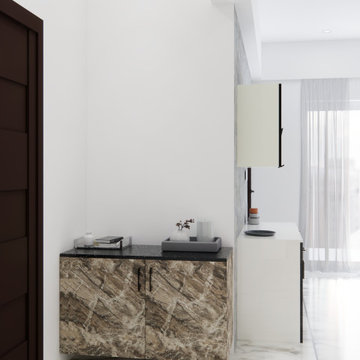 Marble Finish Entryway Console Unit