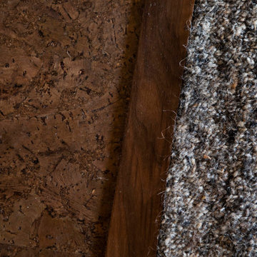 Walnut threshold joins cork and wool
