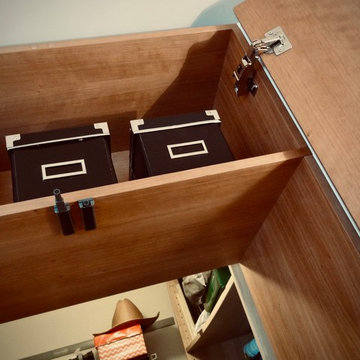Home-made cherry panels bedroom with secret passage