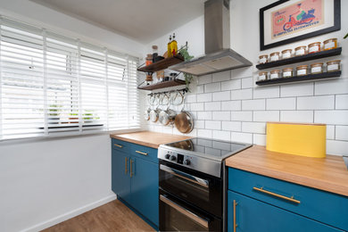 Cambridge galley kitchen with personality