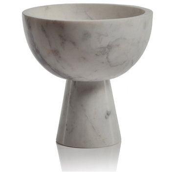 Ada White Footed Marble Bowl