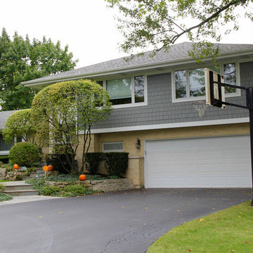 Glenview, IL Gray Slate Exterior Hardie Board Siding Remodel
