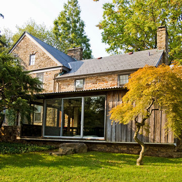 Side view of the renovated farmhouse